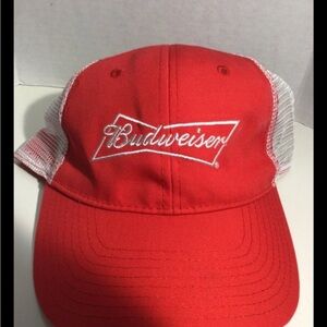 Budweiser Red and White Mesh Snapback Cap